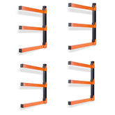 Ultrawall wall mount wood organizer close-up showing sturdy three-level design for long items.