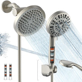 UltrTxenova 6in rain showerhead delivers wide, soothing coverage.