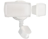 UME 19W LED security light with dual heads mounted on exterior wall for broad illumination