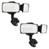 UME 2-pack 19W flood light front view with dual adjustable heads for outdoor security