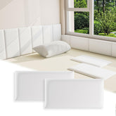 Umedol 3D wall padding for kids in white, decorative headboard panel overview.