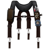 UMYLOV tool belt suspenders front view with padded comfort for all-day wear.