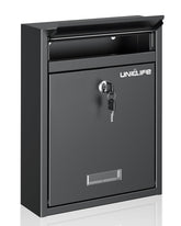 Uniclife wall mount mailbox front view, sturdy design for secure letter storage