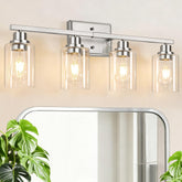 Unicozin 4-light fixture with brushed nickel finish and clear glass shades