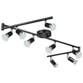 Unicozin LED eight-light track lighting kit in black for versatile ceiling illumination.