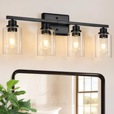 Unicozin modern vanity light over mirror with four lights for clear grooming illumination.