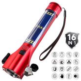 Unicumoo car emergency flashlight window breaker in action for quick escape during emergencies.