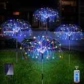 Unihoh solar garden lights with copper wire create colorful shapes along pathways