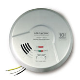 Universal Security Instruments MIC1509S smoke and CO alarm front view with 10-year sealed battery.