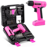 URASISTO 8V Pink cordless drill in hand for quick DIY projects.