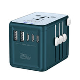 URJD universal travel adapter front view showing compact design