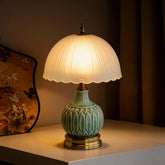 URLIGHTS Bamboo Leaf ceramic base adds tactile texture for a stable desk lamp.