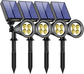 URPOWER solar lights spotlight kit for versatile outdoor lighting across garden and yard.