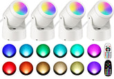 URTOM 4-pack RGBW uplights brighten living spaces with color-changing versatility.