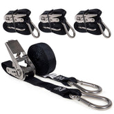 US Cargo Control stainless steel ratchet strap 10ft 1in in a four-pack for dependable tie downs