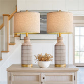 USumkky 25-inch table lamps set of 2 with linen shades for ambient lighting