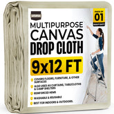 Utopia Home drop cloth on floor showing reliable floor protection during painting