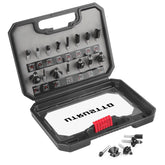 UTRUSTTO router bit set for precise 90-degree grooving and clean joints.
