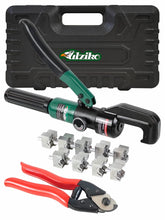 UTZIKO hydraulic crimper with rotating head enables access in tight spaces for precise crimps.