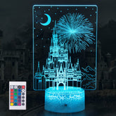 Uyeyuy castle lamp 3D illusion night light glowing softly in a kid's room