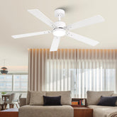 Vaczon ceiling fan with lights and remote in white finish for bedrooms