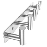 VAEHOLD Silvery wall mount rack with five hooks for towels and bags