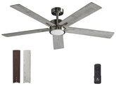 Vagizm 52-inch brushed nickel ceiling fan with remote for easy airflow control.