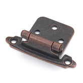 Vallecloud antique copper hinge closeup highlighting durable steel construction for face-frame cabinets.