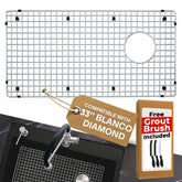 VALUN 221010 grid installed in 33-inch Blanco Diamond sink protects against scratches.