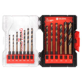 VALYRIANTOOL 13pcs HSS Brad Point drill bits set in case for quick access