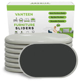 Vanteen 8-piece 9-1/2-inch sliders in beige help move heavy furniture smoothly.