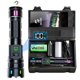 VASTFIRE rechargeable flashlight front view showing rugged design for outdoor use.