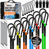 VBEST carabiner bungee hook close-up showing secure cargo attachment