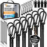 VBEST strong bungee cords with carabiner hooks for secure outdoor cargo