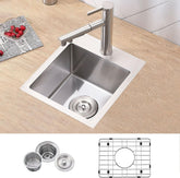 VC CUCINE Drop-in Bar Sink shown with 15x15 topmount, ideal for compact RV spaces.