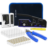 VCELINK RJ45 Crimp Tool Kit cover and cloth bag for organized projects.