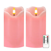 VEEKI pink flameless candles set of 2 for safe, smoke-free ambiance.