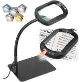 Veemagni 10X rectangle magnifying lamp front view for precise reading and crafting