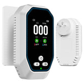 Veevvio 5-in-1 detector shows CO, smoke, gas and climate readings on the LCD screen for real-time awareness.