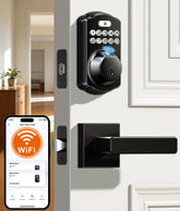 Veise VE012W-L built-in Wi-Fi lock front view for convenient front-door access.