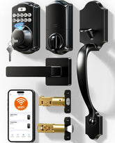 Veise VE012W front door lock matte black for secure keyless entry