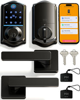 Veise VE017-B fingerprint lock on front door for fast, keyless entry.