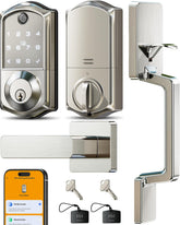 Veise VE017-D front door lock assembly with satin nickel finish for secure home access.