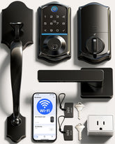 Veise VE017G-H front view showcasing modern keyless entry and matte black finish.