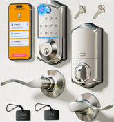 Veise VE017-L fingerprint lock mounted on a front door for quick, keyless access