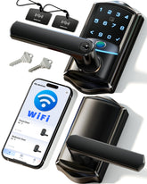 Veise VE029 Wi‑Fi lock on front door for remote access and status alerts.