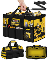 Veitorld 16-inch tool bag front view for easy access on busy job sites.