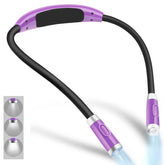 Vekkia neck light front view for hands-free bed reading.