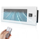 VELLEE Quiet Register Booster Fan front view shows compact, low-noise design for living spaces.