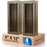 Ventyun 4x12 brown floor register cover with durable finish for daily use.